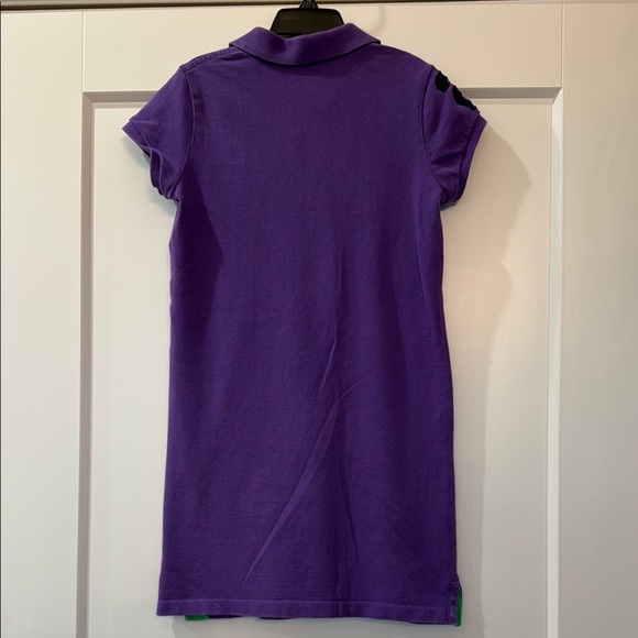 Ralph Lauren Purple Polo Dress with Green Accents, Girls M (8/10), EUC - Picture 3 of 5